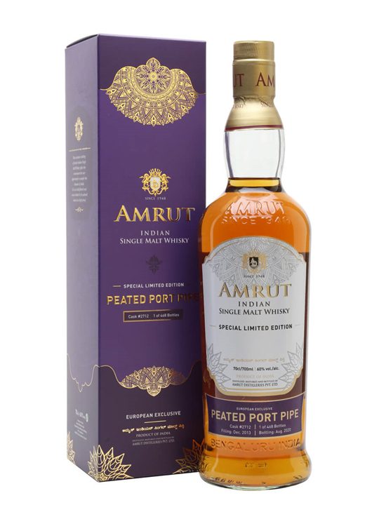 Amrut Peated Port Pipe 2013 / 6 Year Old Single Malt Indian Whisky