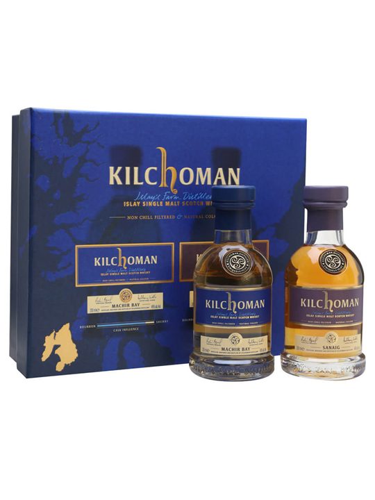 Kilchoman Machir Bay and Sanaig Gift Pack / 2x20cl Islay Whisky