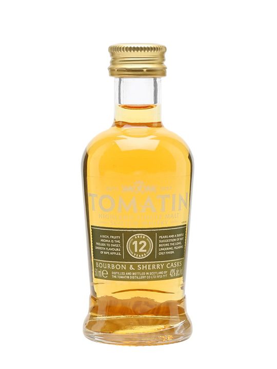 Tomatin 12 Year Old Miniature / Bourbon & Sherry Casks Highland Whisky