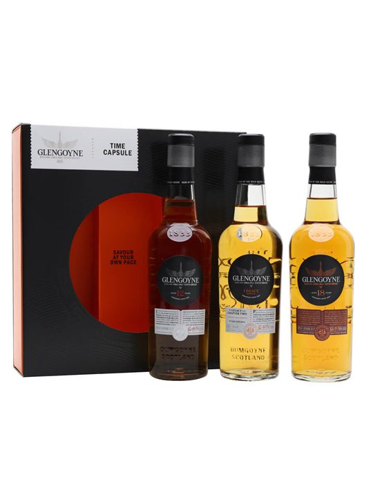 Glengoyne Time Capsule Gift Pack / (12 Year Old, Legacy, 18 Year Old) / 3x20cl Highland Whisky