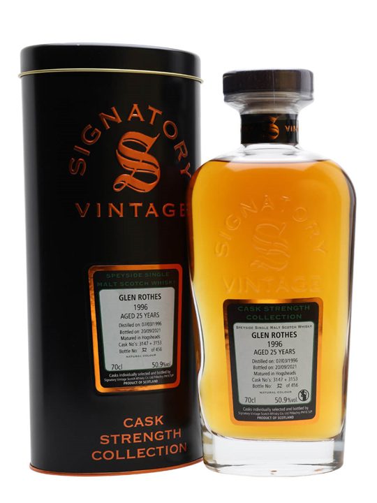 Glenrothes 1996 / 25 Year Old / Signatory Speyside Whisky