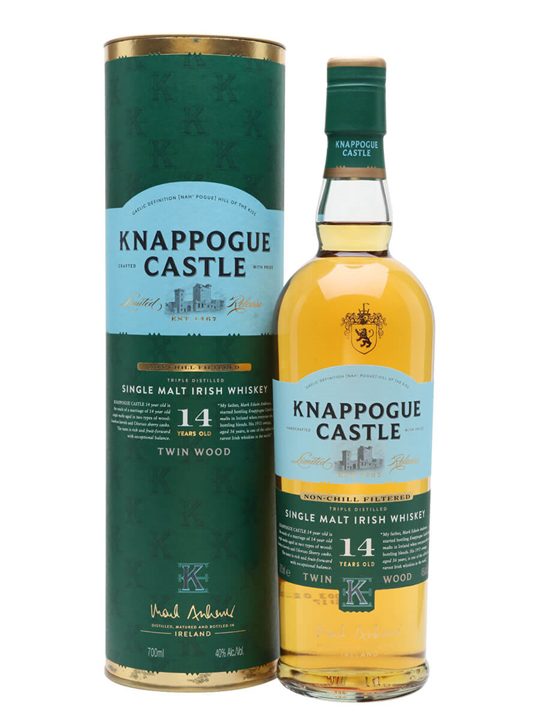 Knappogue Castle 14 Year Old / Gift Tube Irish Single Malt Whiskey