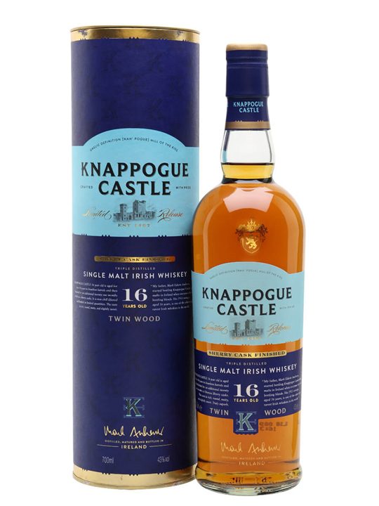 Knappogue Castle 16 Year Old Twin Wood (43%) Irish Single Malt Whiskey