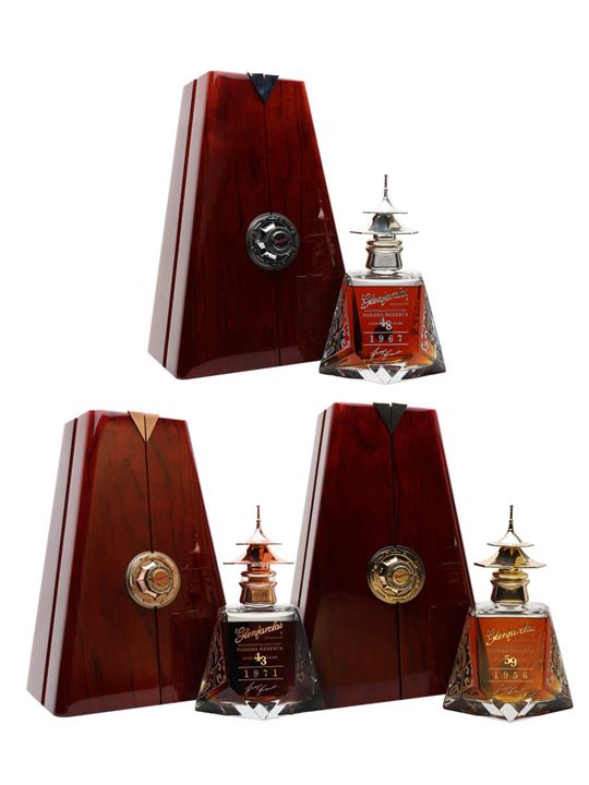 Glenfarclas Pagoda Trilogy / Gold, Silver & Bronze Highland Whisky