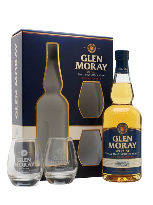 Glen Moray Classic / Glass Set Speyside Single Malt Scotch Whisky
