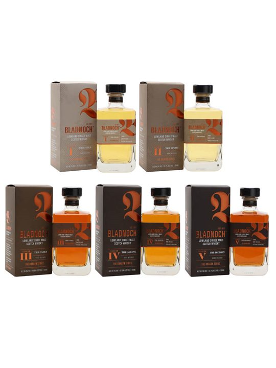 Bladnoch The Dragon Series Set / 5x70cl Lowland Whisky