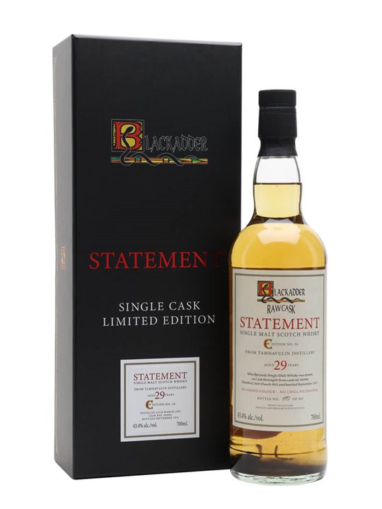 Tamnavulin 1993 / 29 Year Old / Blackadder Statement No.56 Speyside Whisky