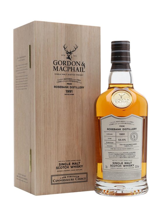 Rosebank 1991 / 31 Year Old / Gordon & MacPhail Connoisseurs Choice Lowland Whisky